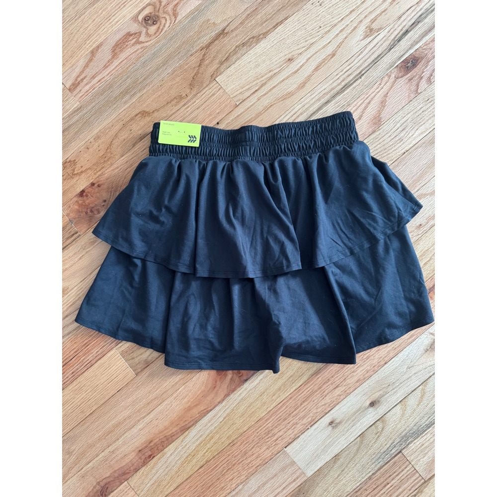 All In Motion Girls Black Tiered Ruffle Knit Skort High Rise Size XL 14 NWT - Picture 2 of 5